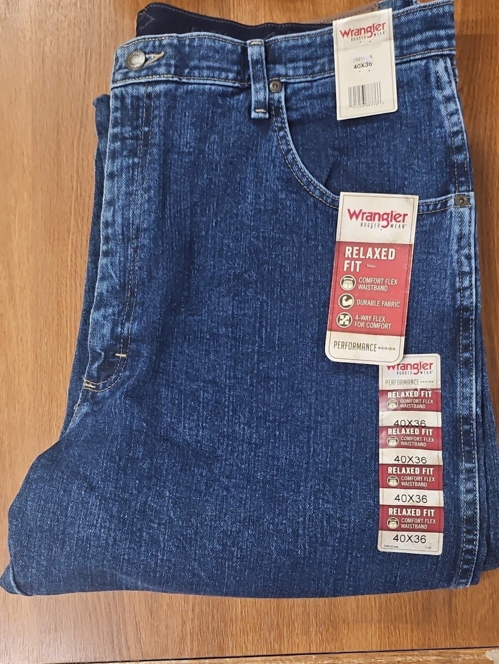 Wrangler Relaxed Fit Stonewashed Blue Jeans